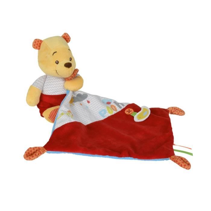 DISNEY Winnie l'Ourson Doudou Rouge