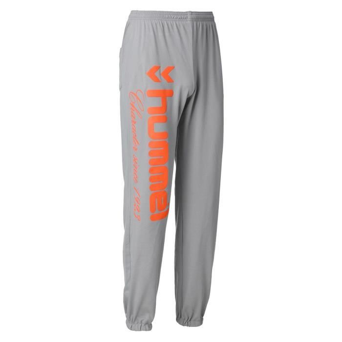 HUMMEL Pantalon de jogging UH - Homme - Gris et Orange Fluo