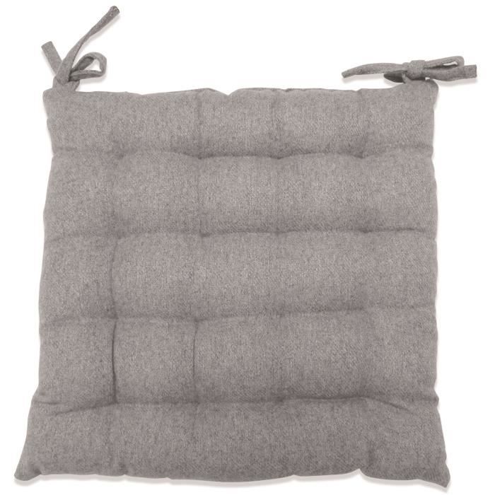 SOLEIL D'OCRE Dessus de chaise capitonnée NORVEGE 40x40 cm - Gris