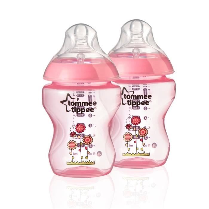 TOMMEE TIPPEE Biberons Rose 0m+ 260ml X2