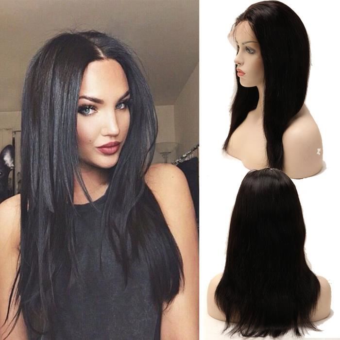 14" Perruque Bresilienne Cheveux Humains Naturels Perruque ...