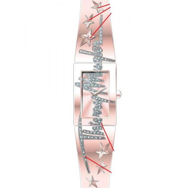 Collier Pendentif Thierry Mugler - Acier Inoxydable Plaqué Or - Réf. T41195DZ - Neuf