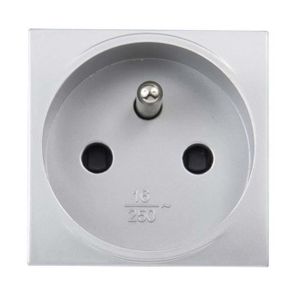 Prise 2P+T connexion auto. module large Silver