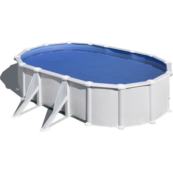 GRE Piscine ovale acier 5,27 x 3,27 x H 1,32 m