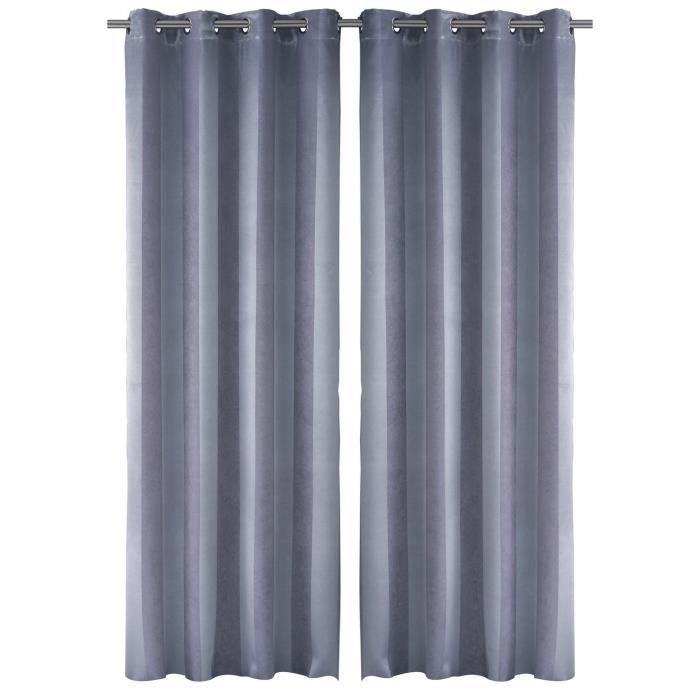 Rideau Obscurcissant Bandes Satin Gris