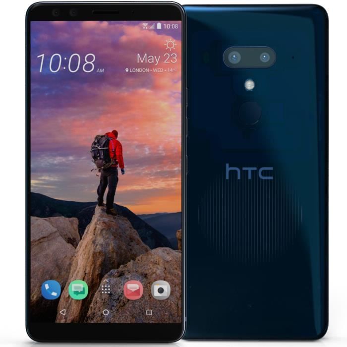 HTC U12+ - Double SIM - 64 Go - Bleu transparent