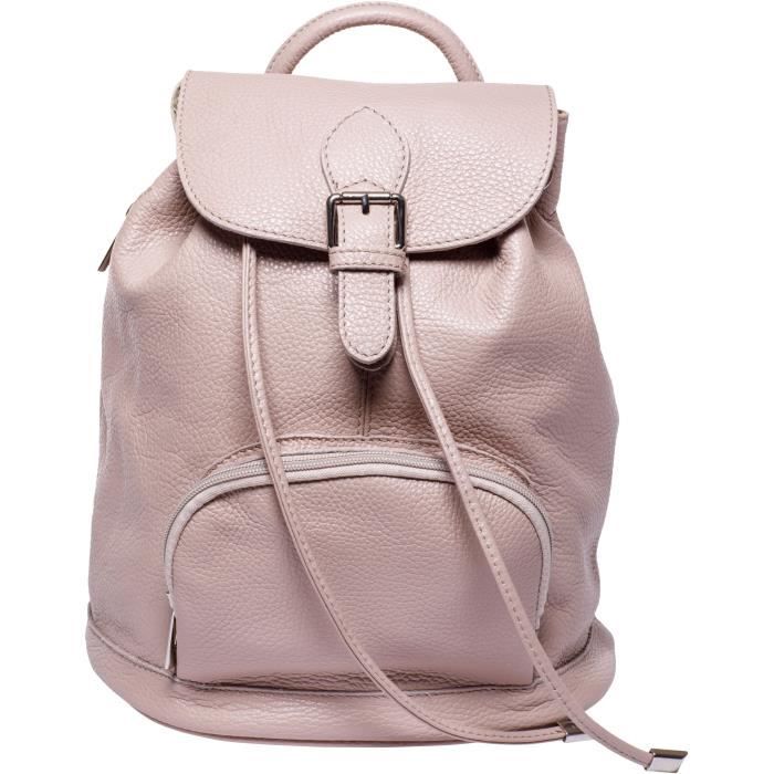 Sac à Dos Vérona Rose en cuir