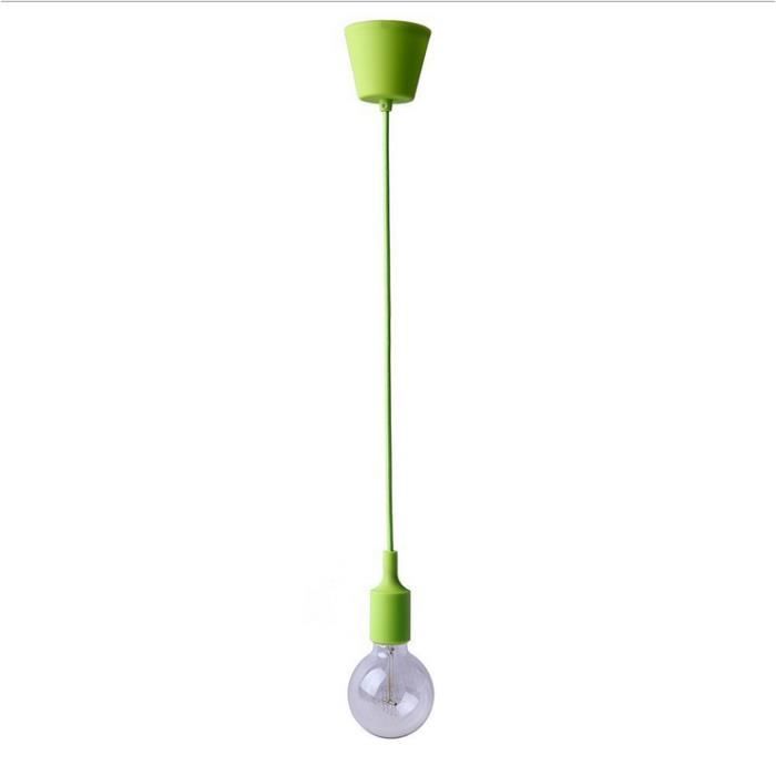 Lampe Luminaire Lustre Restaurant Salon Suspension E27 Silicone Douille Suspendu Moderne Cuisine Vert Pour cRL3A54jSq