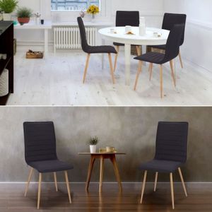 Chaises X4 Polga capitonnées tissu noir pour salle à manger - Achat ... Chaises X4 Polga capitonnées tissu noir pour salle à manger - Achat ...