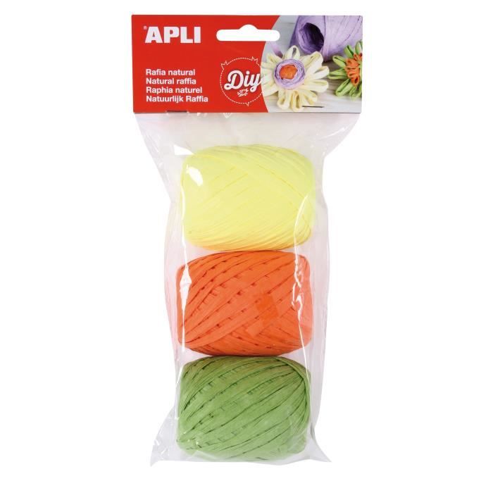 APLI Raphia naturel tons fluos