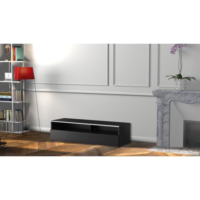 MELICONI NEW YORK 120 Meuble TV - Longueur 120 cm - DEMI-PORTE abattante finition BOIS