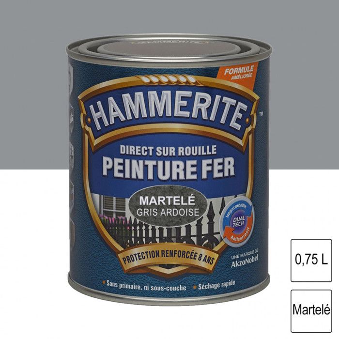 Peinture Martelée Hammerite 750ml Gris Ardoise Achat Vente