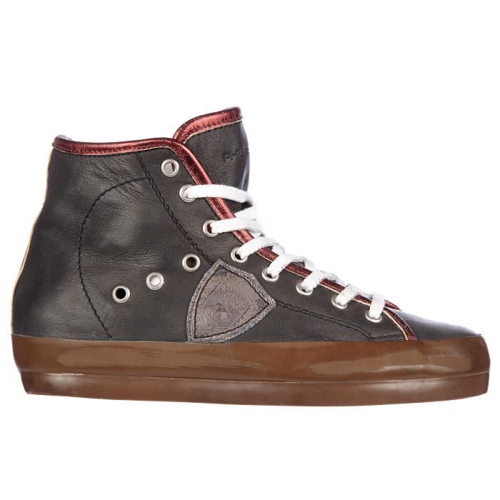 basket haute cuir femme
