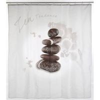 RIDEAU DE DOUCHE Rideau de douche zen galets - Clair RIDEAU DE DOUCHE Rideau de douche zen galets - Clair