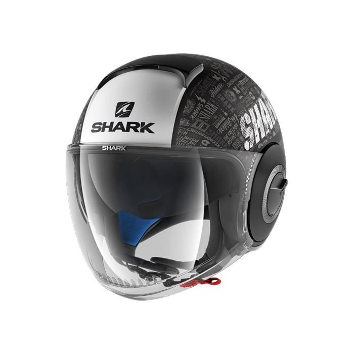 SHARK Casque moto jet Nano Tribute RM - Noir mat et blanc