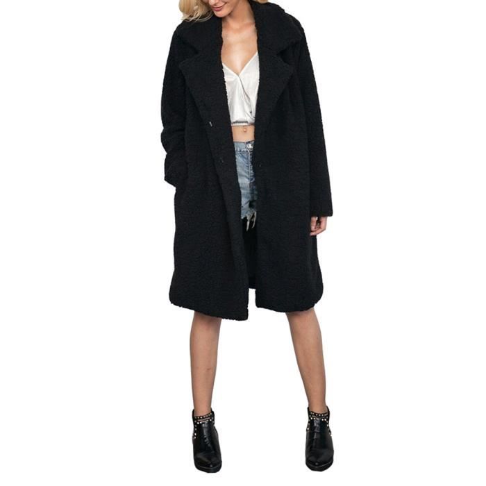 Mélangée Cooldiscovere Chaud Modèle Grand Manteau Féminin D'hiver En Long nbsp;noir Femme Laine wBxHqpI