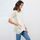 Tee-shirt asymétrique manches 3-4 dentelle femme