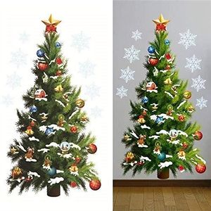 Pack de 6 en Bois Arbre de Noël et Étoile Stick Adhésif flocon de neige Décorations
