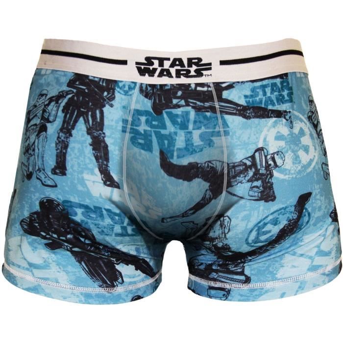 Boxer Homme Star Wars Texte et Dark Vador - Bleu et noir