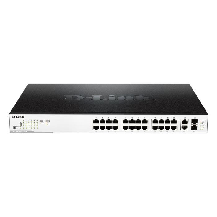 D-LINK Switch EasySmart 26-Ports - DGS-1100-26MP - PŒ Gigabit, budget 370 watts