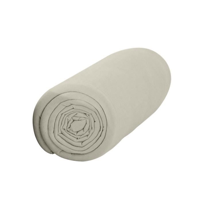 TODAY Drap housse jersey 100% coton - 140x190 cm - Ivoire
