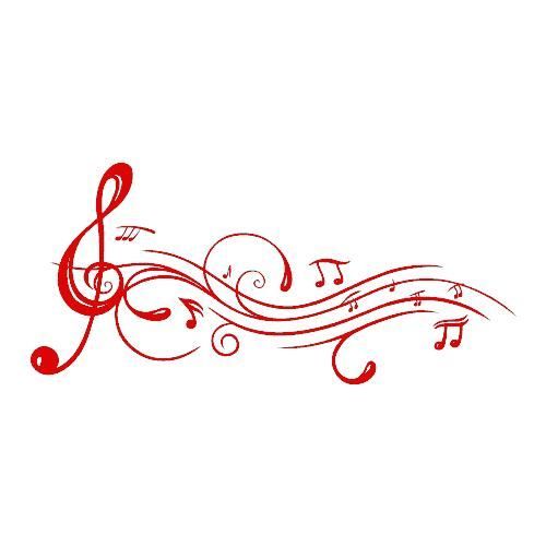 Stickers notes  musique  Ref T MK1118 Rouge  102x225 cm 4 