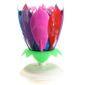 Romantique Joyeux Anniversaire Fleur Double Lotus Musical Rotatif Bougie Gâteau Multicolore