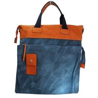 SAC À MAIN Grand sac à main rectangulaire bleu et camel origi SAC À MAIN Grand sac à main rectangulaire bleu et camel origi