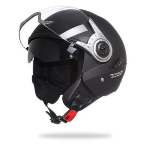 Casque Jet Noir Achat Vente Casque Scooter Pas Cher Cdiscount