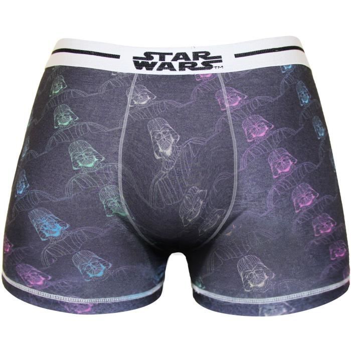 Boxer Homme Star Wars Imprimé Tête Dark Vador - Gris et violet