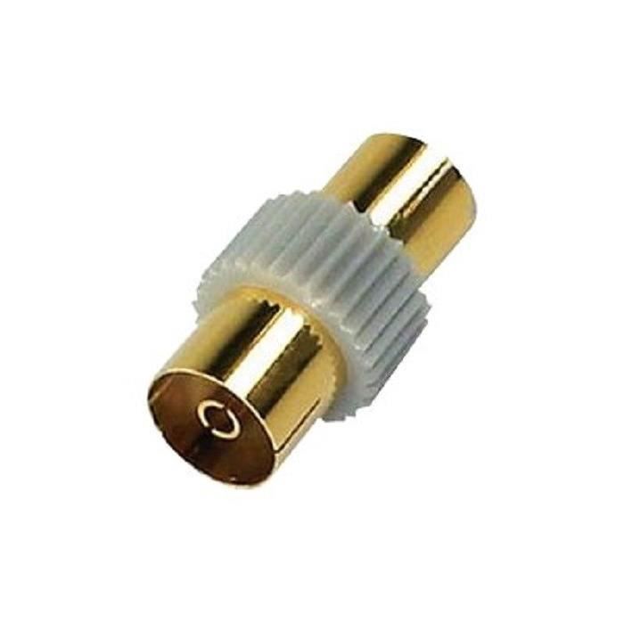 APM 411012 Adaptateur Coaxial Femelle 9 mm / Femelle 9,52 mm - Plugs or