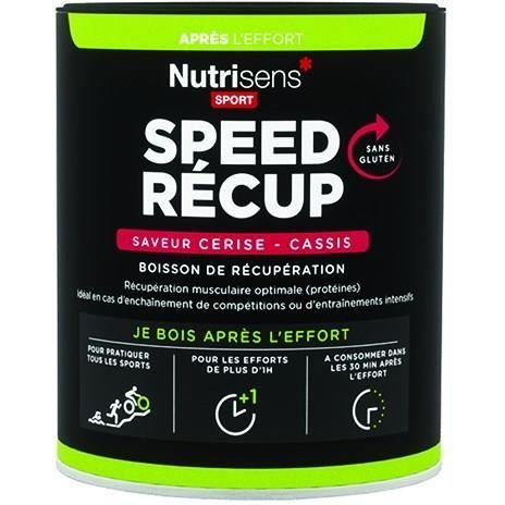 NUTRISENS Complément alimentaire - Pot de 400g pour préparation de boisson de récupération SpeedRecup - Cerise/cassis
