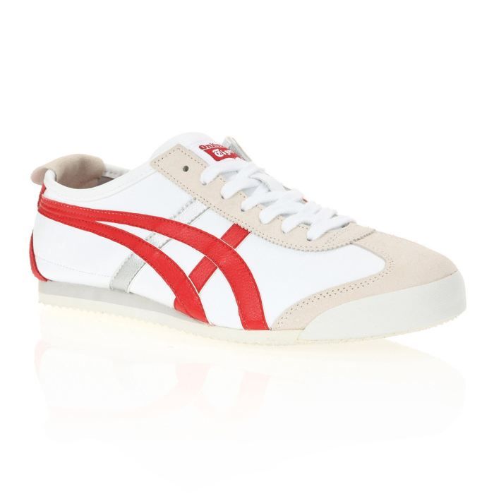 ONITSUKA TIGER Baskets Mexico 66 Blanc, beige, rouge et argenté