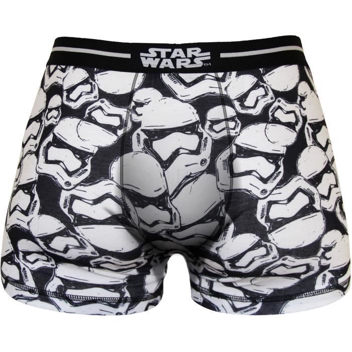 Boxer Homme Star Wars Imprimé Tête Imperial Trooper - Noir et blanc