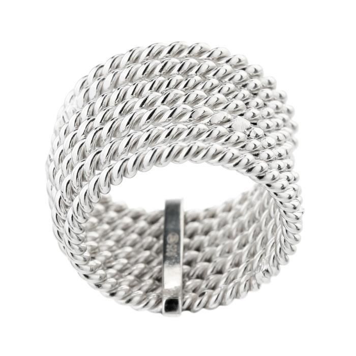 MONPLAISIR Bague Argent Fin 925/1000 Semainier Torsadé