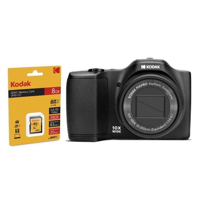 KODAK FZ102 Appareil Photo Compact + KODAK Carte 8 Go
