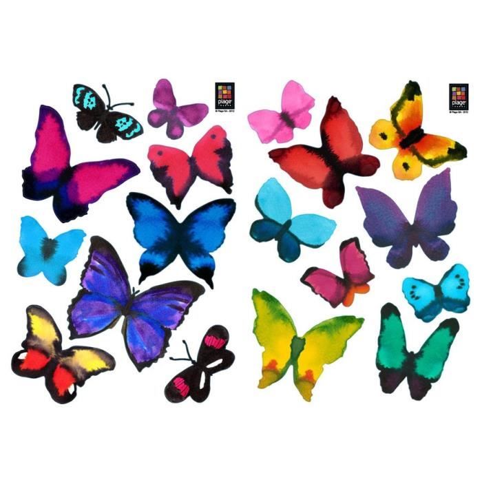 PLAGE Stickers adhésif mural Taille S - Darjeeling2 Planches 29,7 x 21 cm PRODUIT CREATEUR