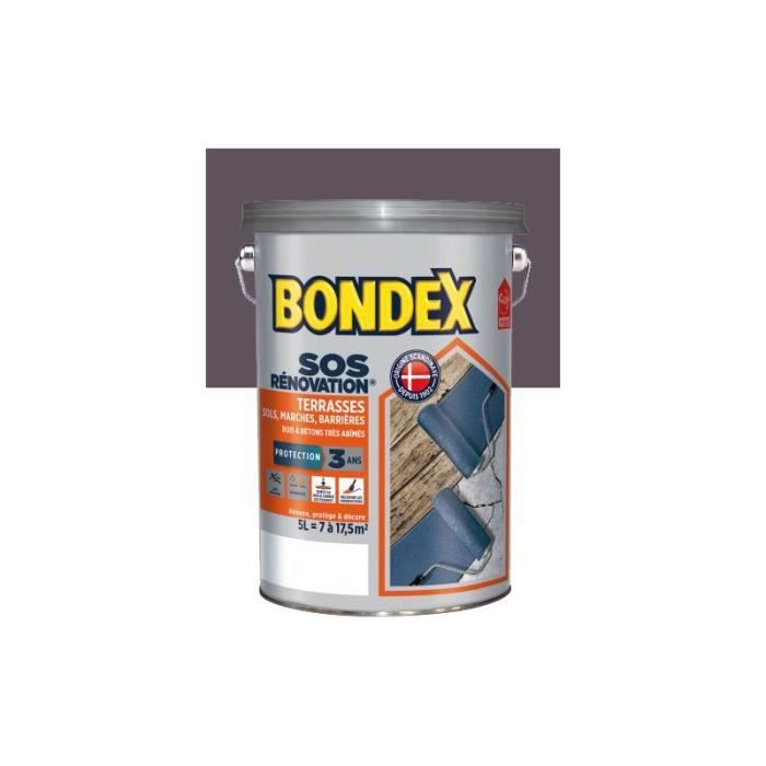 Bondex Peinture De Rénovation Terrasses Gris Ardoise Mat 5 L