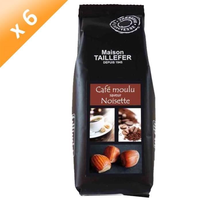 MAISON TAILLEFER Lot de 6 Cafés Saveur Noisette Sachet de 125g