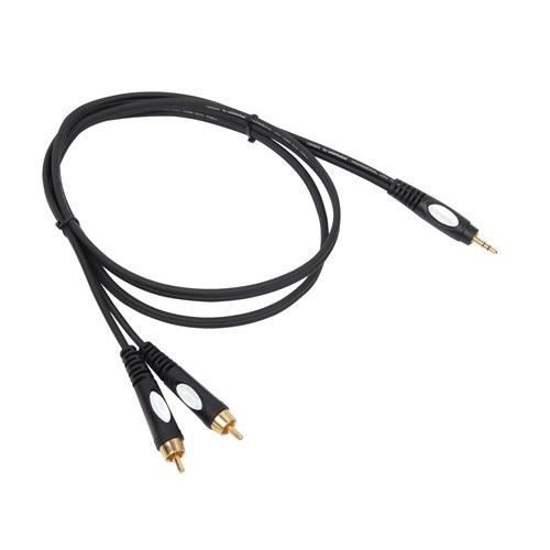 BSTPRO MINIJACK/RCA-3 Câble de liaison - 1x Mini jack stéréo / 2x Cinch mâle - 3 m