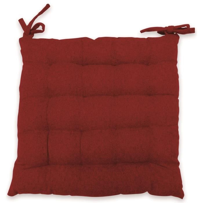 SOLEIL D'OCRE Dessus de chaise capitonnée NORVEGE 40x40 cm - Rouge