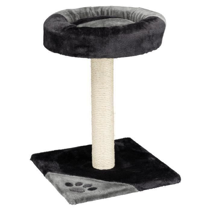 TRIXIE Tarifa Arbre à chat Hauteur 52 cm gris et noir peluche et sisal naturel