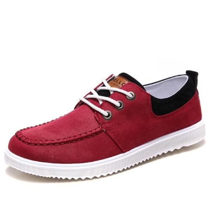 Gris Respirants De C Chaussures x242rouge44 Toile Classique Décontractées Mode bleu rouge Casual Hommes Léger Basket Pour Confortable q0Hw1w