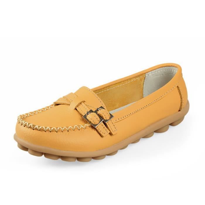 Mocassin Mode Loafer Gd Femmes xz088jaune36 Haute noir Qualité Jaune Detente Chaussures r16rq5w