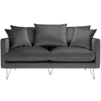 CANAPÉ - SOFA - DIVAN LEONARD Canapé droit fixe 2 places - Tissu gris an CANAPÉ - SOFA - DIVAN LEONARD Canapé droit fixe 2 places - Tissu gris an
