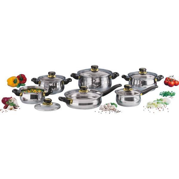 GSW 885126 Batterie Acier Massif GOLDLINE 12 pcs - Marmites, casserole, poêle, couvercles - Tous feux dont induction