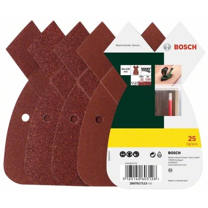BOSCH Accessoires - 25 abr.b&d mouse gr. 80/120/180 perfo -
