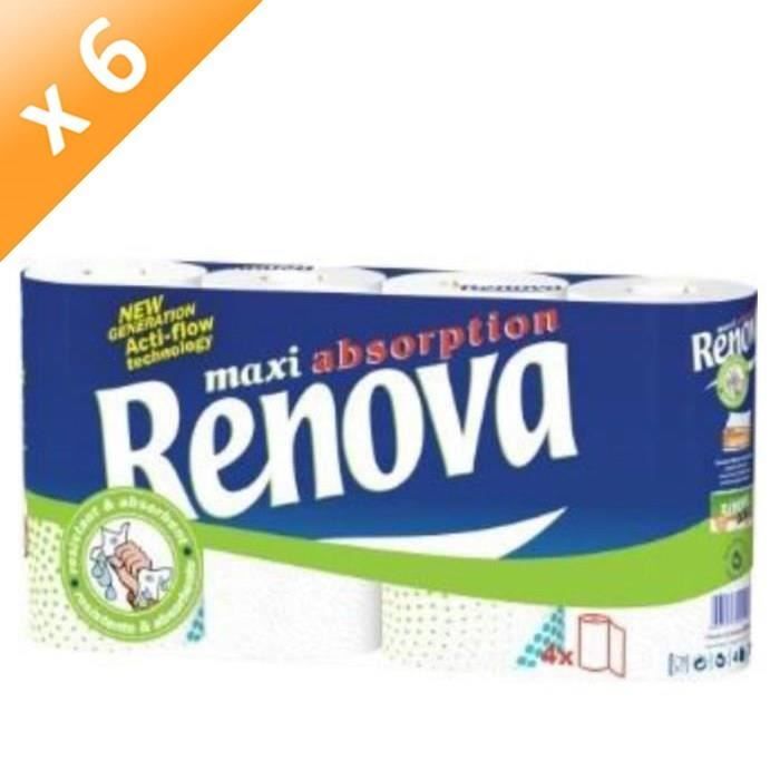 RENOVA Essuie-tout Maxi-absorption - Lot de 4 x 6
