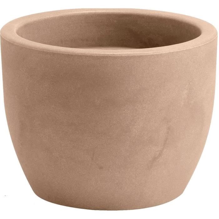 NICOLI Cache pot, utilisable comme pot Hera 40 Av - 40 x 30 cm - Marron havane