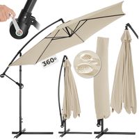PARASOL Parasol déporté Beige en ALUMINIUM + Housse PARASOL Parasol déporté Beige en ALUMINIUM + Housse